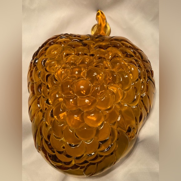 Indiana Glass Co Large Grape Shaped Amber Glass Fruit Serving Bowl Pristine - Picture 2 of 5